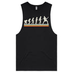 Guitarist Evolution - Mens Tank Top Tee Black Drop Arm Tank Top Music Printed In Australia