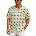 Pineapple Tropical Men's Crinkle Hawaiian Shirt