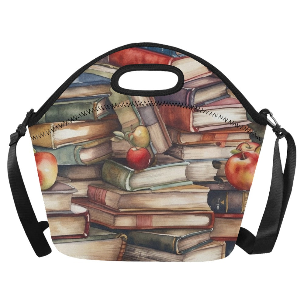 Watercolour Books - Neoprene Lunch Bag/Large (Model 1669) One Size Neoprene Lunch Bag Printed Offshore Reading