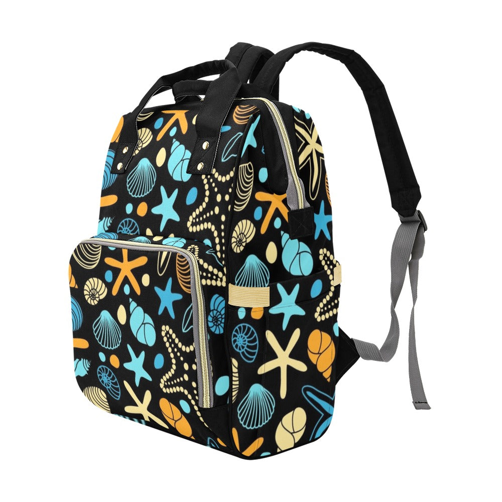 Starfish And Shells - Multi-Function Backpack, Nappy / Diaper Bag