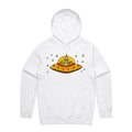 Alien Pizza - Mens Hoodie White Mens Hoodie Food Printed In Australia Sci Fi