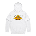 Alien Pizza - Mens Hoodie White Mens Hoodie Food Printed In Australia Sci Fi