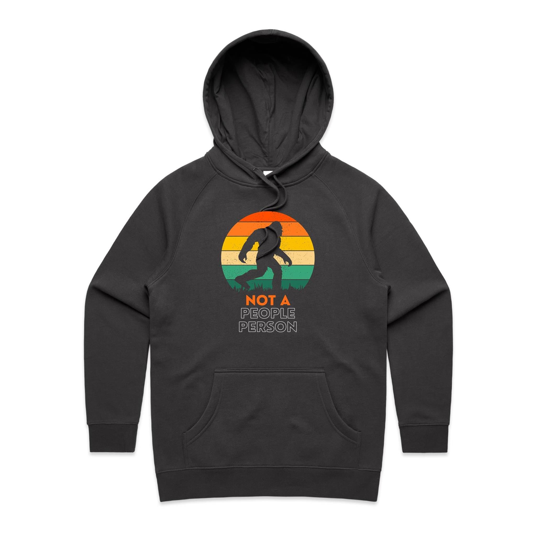 Not A People Person, Yeti, Bigfoot - Womens Hoodie Coal Womens Hoodie Printed In Australia