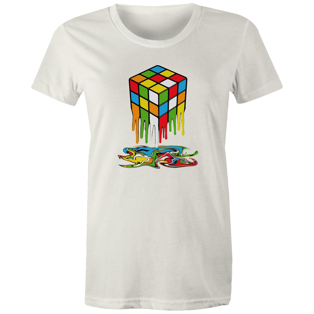 Melting Game Cube - Womens T-shirt Natural Womens T-shirt Games