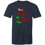 Santa Is Judging You - Mens T-Shirt Navy Mens Christmas T-shirt Christmas Printed In Australia
