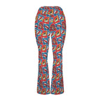 Comic Book Cells High Waist Crossover Tummy Control Flare Leggings High Waist Flare Leggings comic Printed Offshore