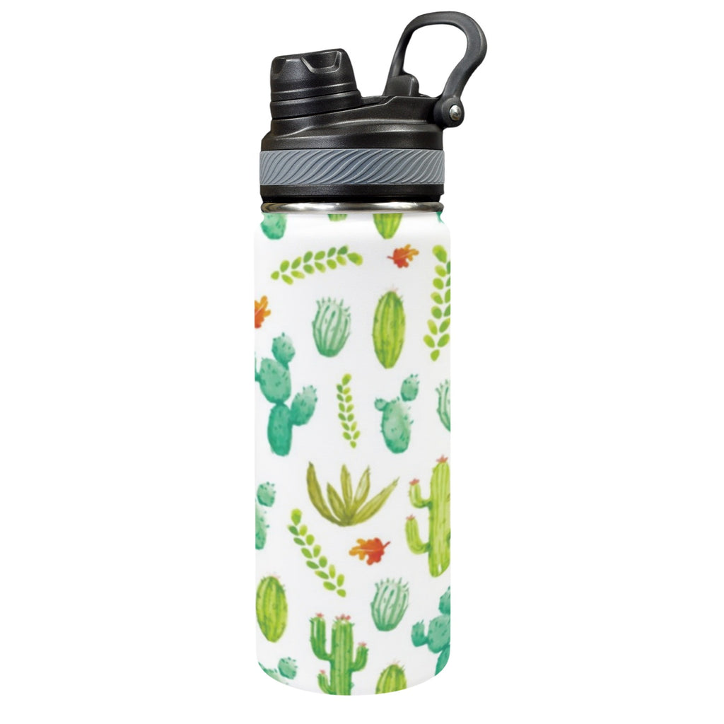 Cactus Plants - Insulated Water Bottle with Dual-Use Lid (18oz) One Size Insulated Water Bottle with Dual-Use Lid (18oz) Plants Printed Offshore
