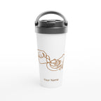 Personalised Barista White 15oz Stainless Steel Travel Mug Default Title Personalised Travel Mug Coffee Customise Globally Fulfilled Personalise
