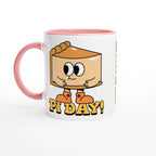 Personalised - Pi Day - White 11oz Ceramic Mug with Colour Inside Ceramic Pink Personalised 11oz Mug customise Globally Fulfilled Maths personalise Science
