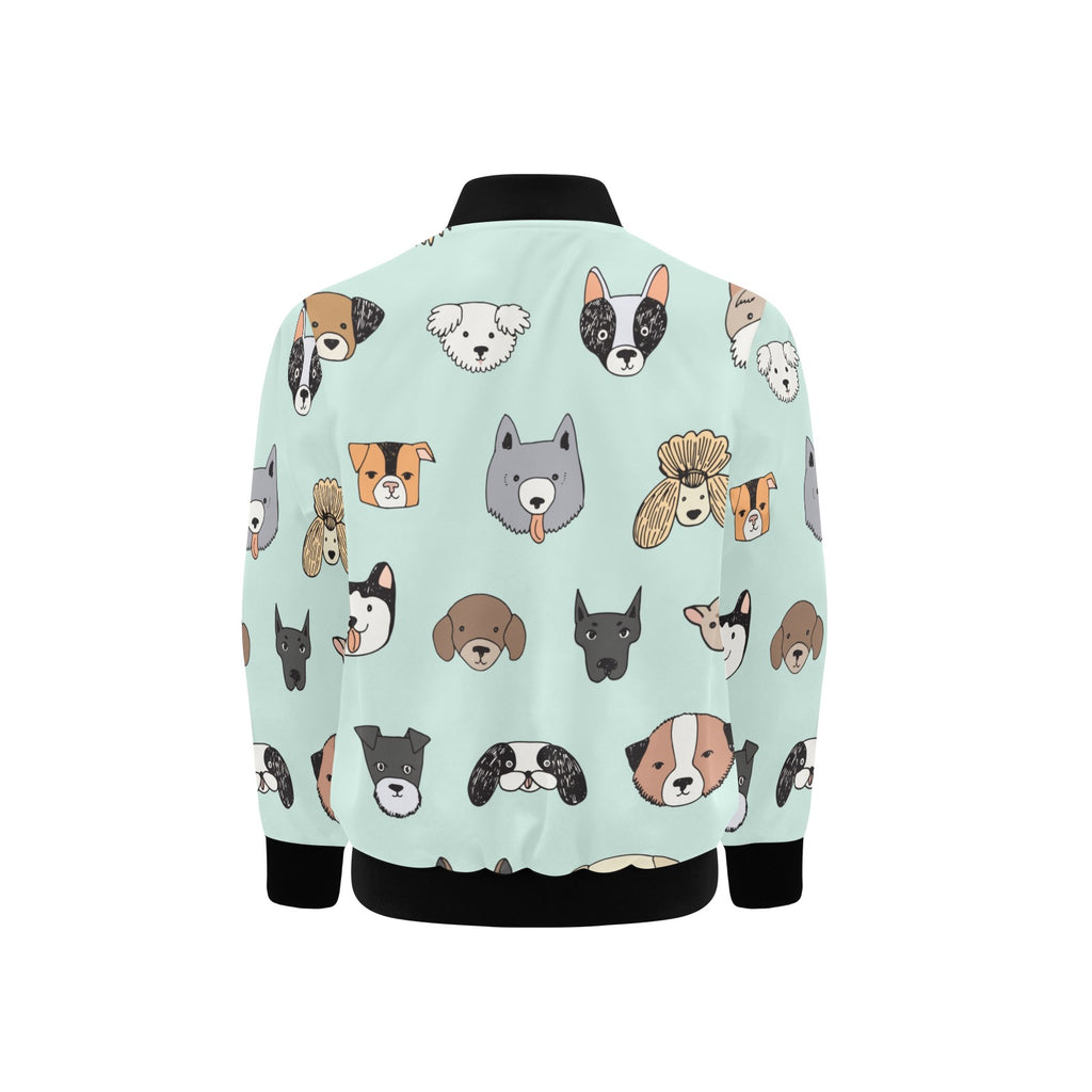 Dog Faces Kids Bomber Jacket Kids Bomber Jacket animal Printed Offshore