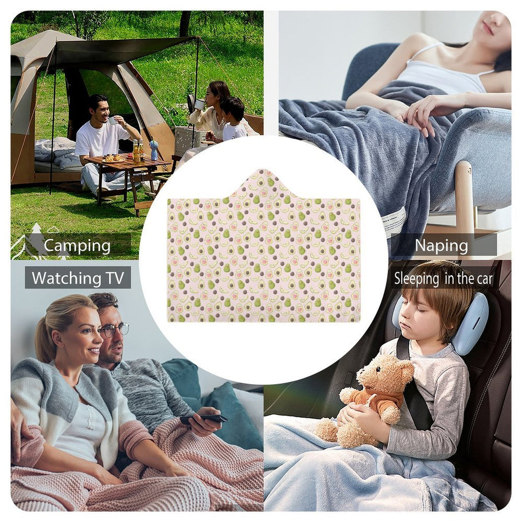Avocado Love Kids Hooded Blanket 100cm x 130cm Kids Hooded Blanket Food Printed Offshore