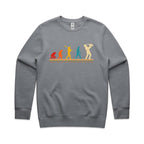 Saxophone Player Evolution - AS Colour Stencil Crew Sweatshirt Gravel Sweatshirt Music Printed In Australia