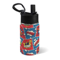 Comic Book 12oz Kids Water Bottle with Straw Lid