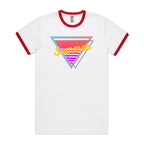 80's Summer - Staple Ringer Tee White Red Ringer T-Shirt Printed In Australia Retro Summer