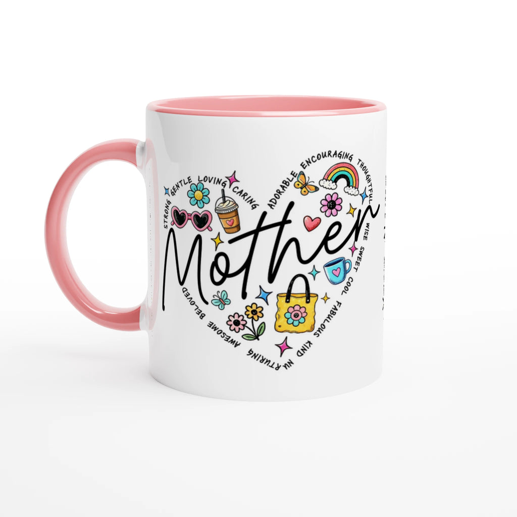 Personalised - Mother Heart Mug - 11oz Ceramic Mug Personalised 11oz Mug customise Globally Fulfilled Mum personalise