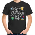 Monster, Find The Right Path - Kids Youth T-Shirt Black Kids Youth T-shirt Printed In Australia Sci Fi