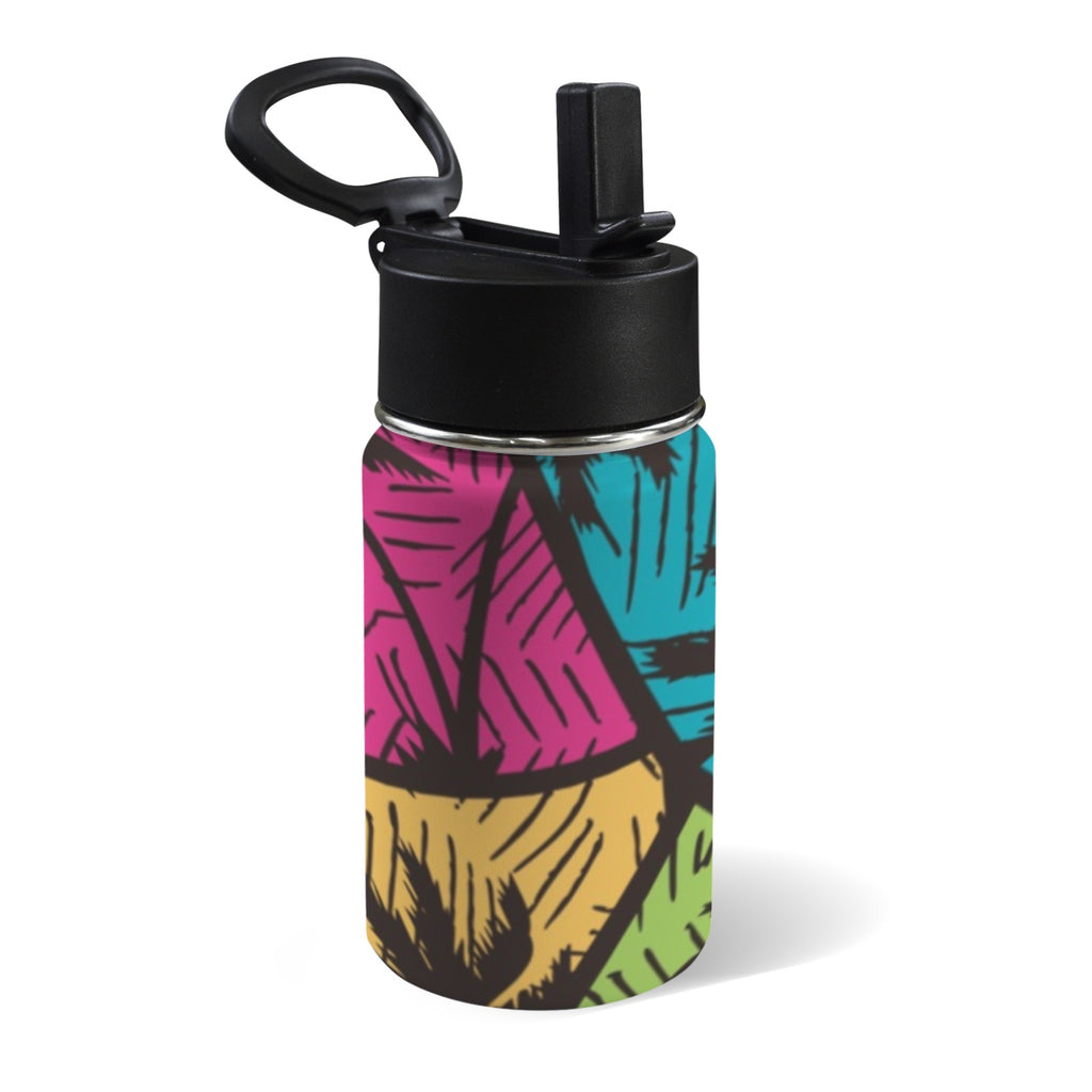 Palm Trees 12oz Kids Water Bottle with Straw Lid