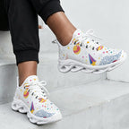 Colourful Space On White Women's Twisted Sole Sneakers