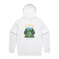 Be One With Nature, Skeleton Men's AS Colour Hoodie White Mens Hoodie Printed In Australia