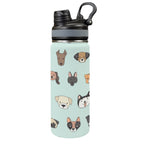 Dog Faces - Insulated Water Bottle with Dual-Use Lid (18oz) One Size Insulated Water Bottle with Dual-Use Lid (18oz) animal Printed Offshore