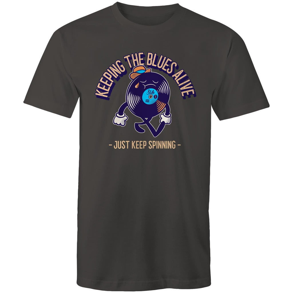 Keeping The Blues Alive - Mens T-Shirt Charcoal Mens T-shirt Music Printed In Australia