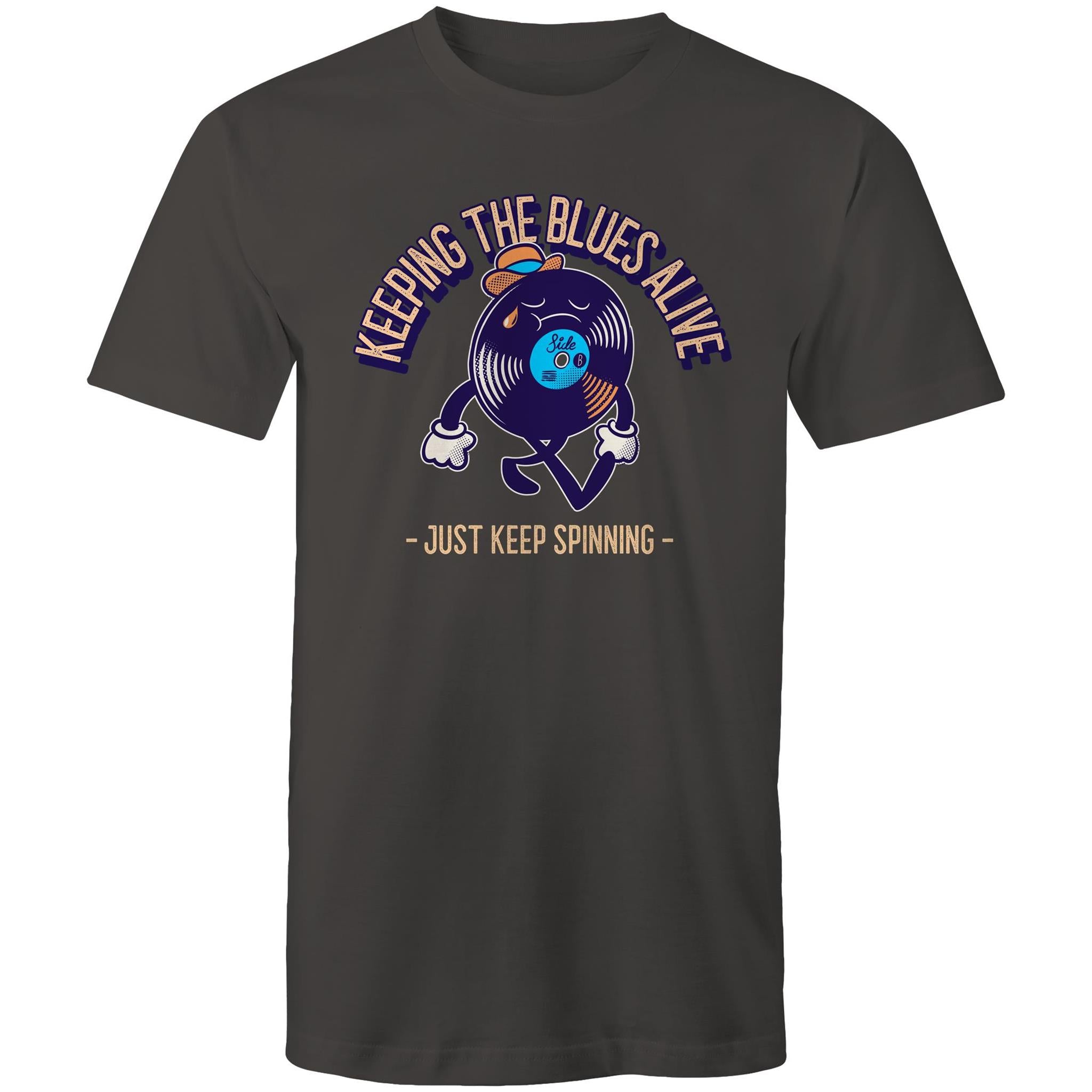 Keeping The Blues Alive - Mens T-Shirt Charcoal Mens T-shirt Music Printed In Australia