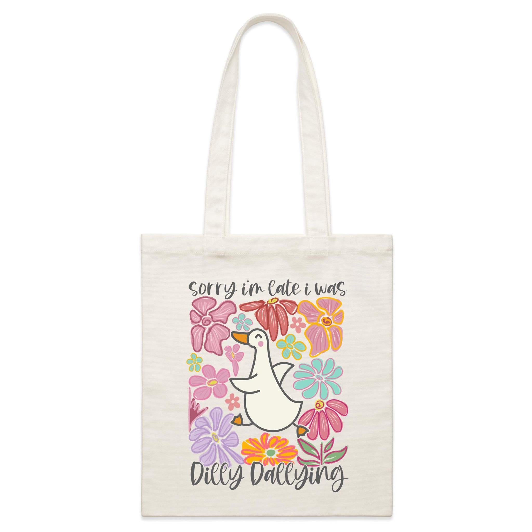 Sorry I'm Late, I Was Dilly Dallying - Parcel Canvas Tote Bag Default Title Small Tote Bag animal Printed In Australia