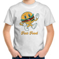 Fast Food, Hamburger - Kids Youth T-Shirt White Kids Youth T-shirt Food Printed In Australia Retro