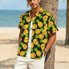 Cool Pineapples Men's Crinkle Hawaiian Shirt