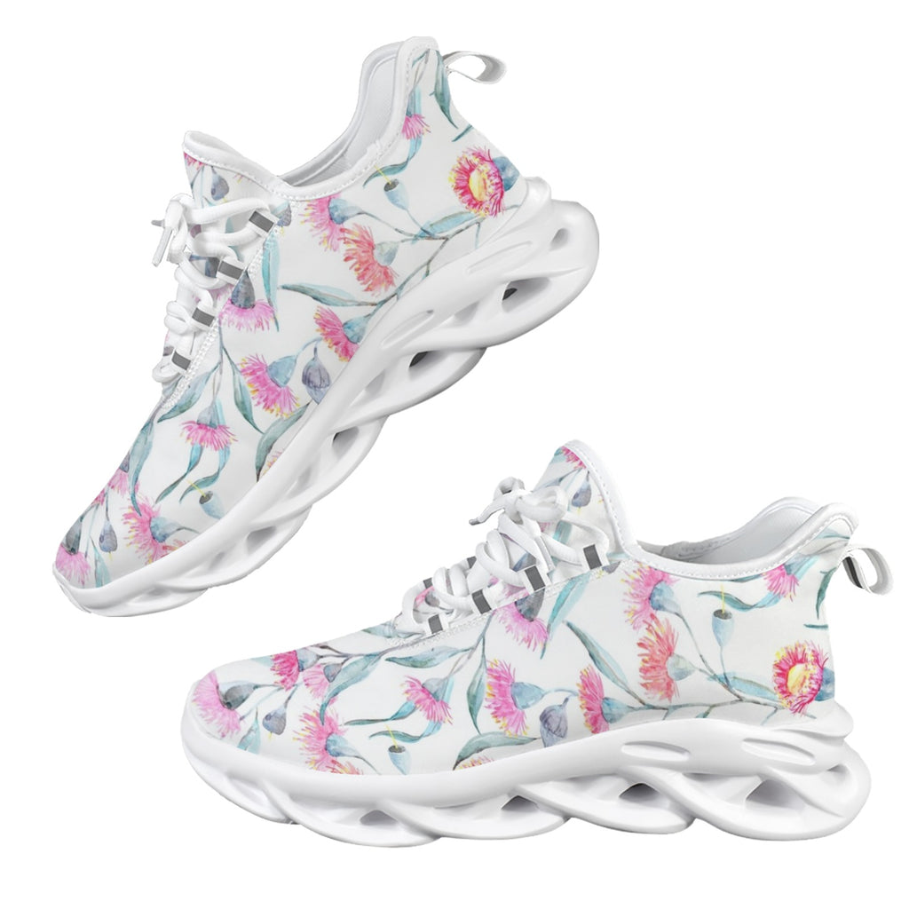 Pink Eucalyptus Flowers Women's Twisted Sole Sneakers