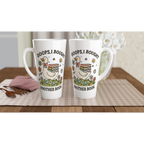 Oops, I Bought Another Book - White Latte 17oz Ceramic Mug Latte Mug animal Globally Fulfilled Reading