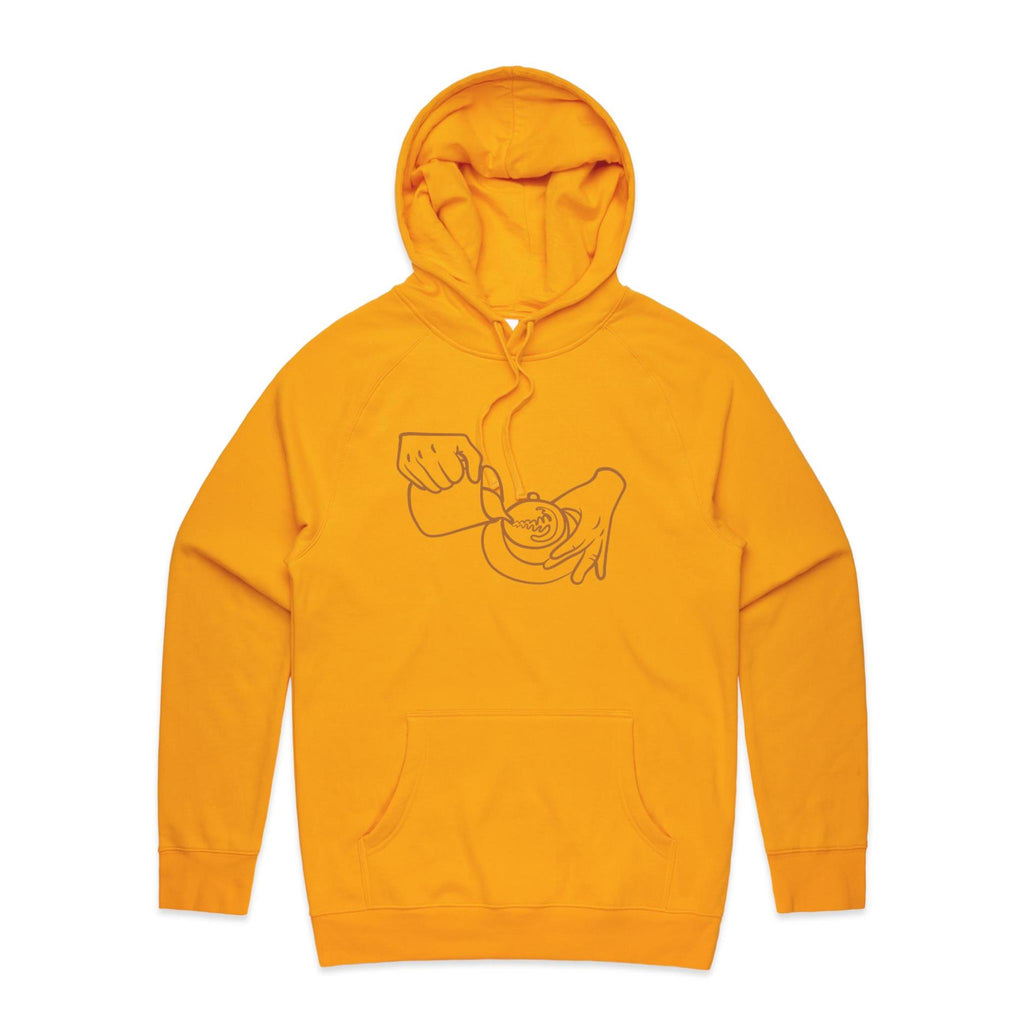 Barista - Mens Hoodie Gold Mens Hoodie Coffee Printed In Australia