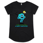 Make Every Day A Happy Earth Day - Womens Scoop Neck T-Shirt Black Womens Scoop Neck T-shirt Environment Printed In Australia