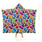 Graphic 80's Kids Hooded Blanket 100cm x 130cm