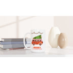 Christmas Tree On Peace Van - White 15oz Ceramic Mug Christmas 15oz Mug Christmas Globally Fulfilled