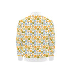 Retro Boho Flower Kids Bomber Jacket Kids Bomber Jacket Plants Printed Offshore