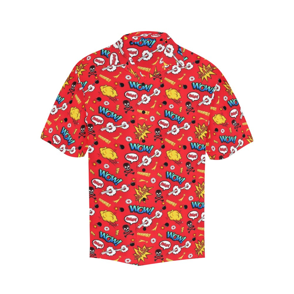 Comic Book Red - Mens Hawaiian Shirt