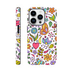 Quirky Butterfly Flowers - Apple iPhone Tough case iPhone 14 Pro iPhone Tough Case animal Globally Fulfilled
