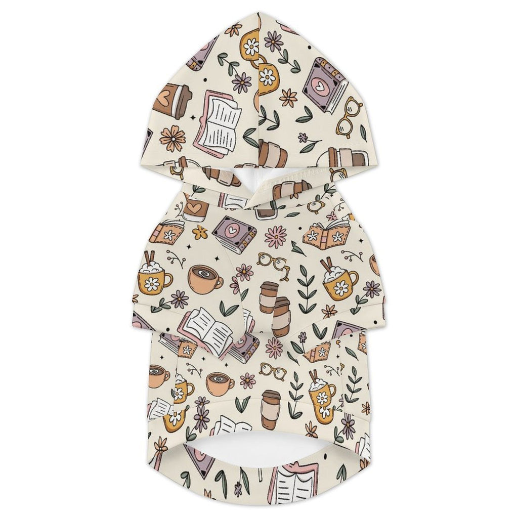 Books And Coffee Pet Hoodie (Small Size)