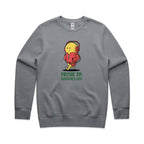 Music On, Worries Off - AS Colour Stencil Crew Gravel Sweatshirt Music Printed In Australia