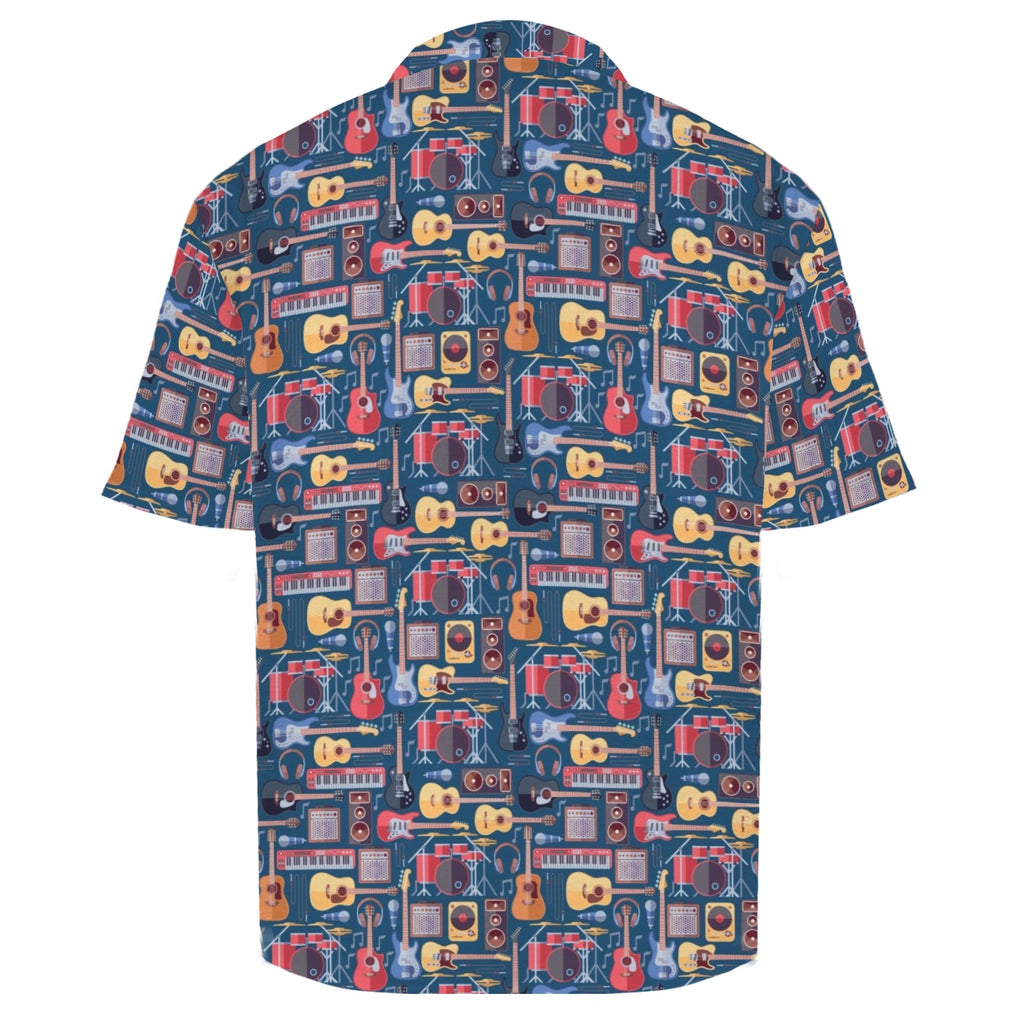 Music Instruments Men's Crinkle Hawaiian Shirt