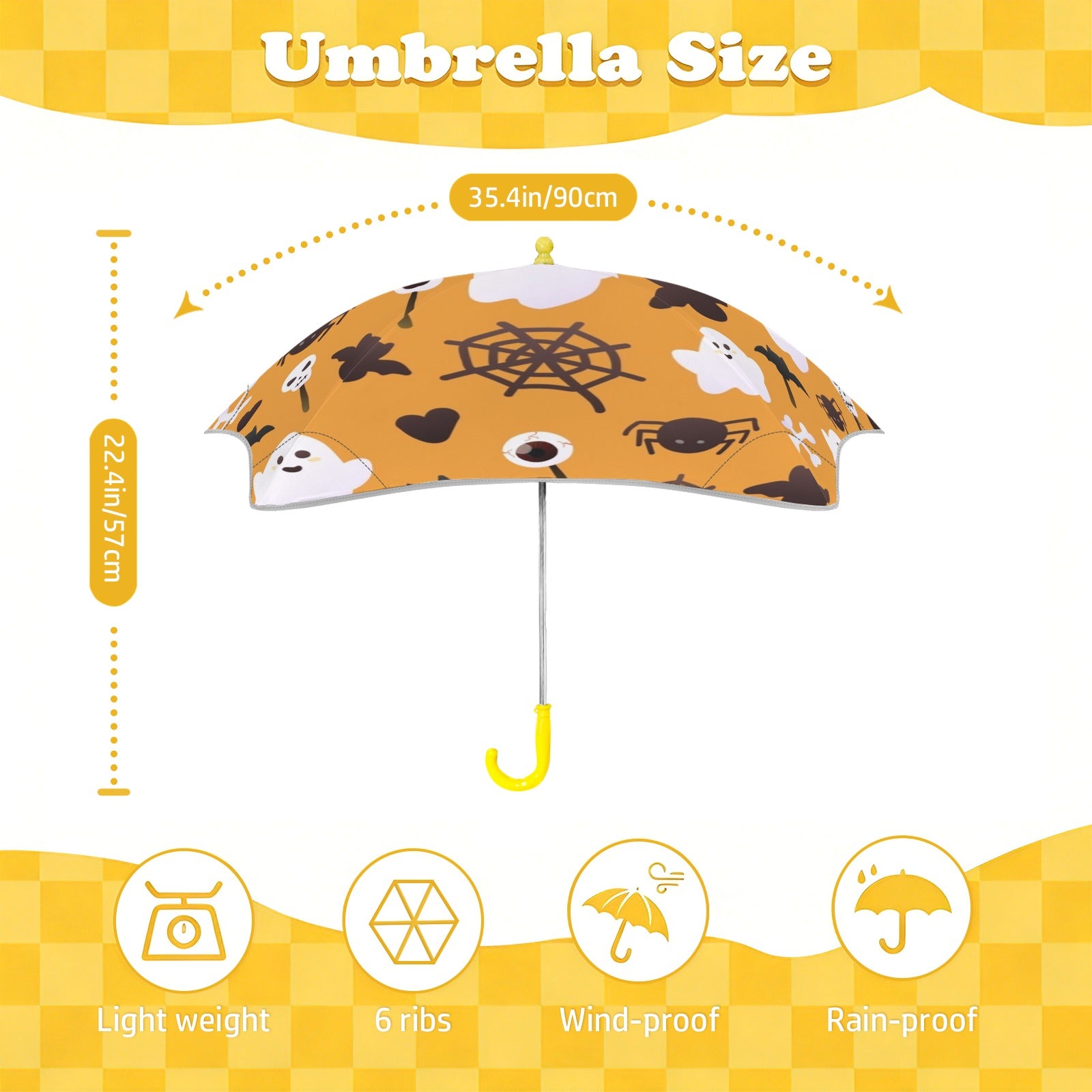 Halloween Ghosts Kids Safe Round Corner Umbrella