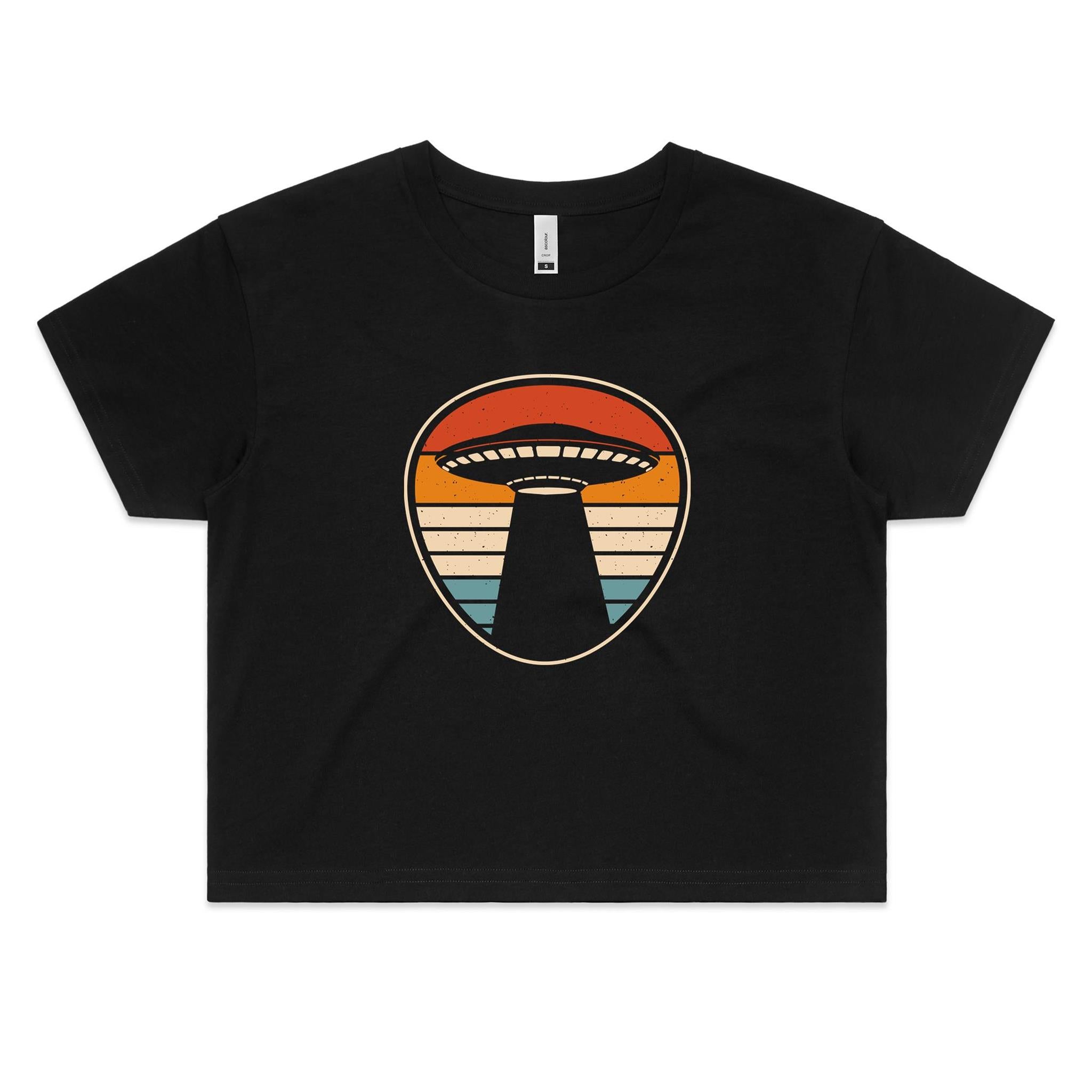 UFO Retro Stripes Women's AS Colour Crop Tee