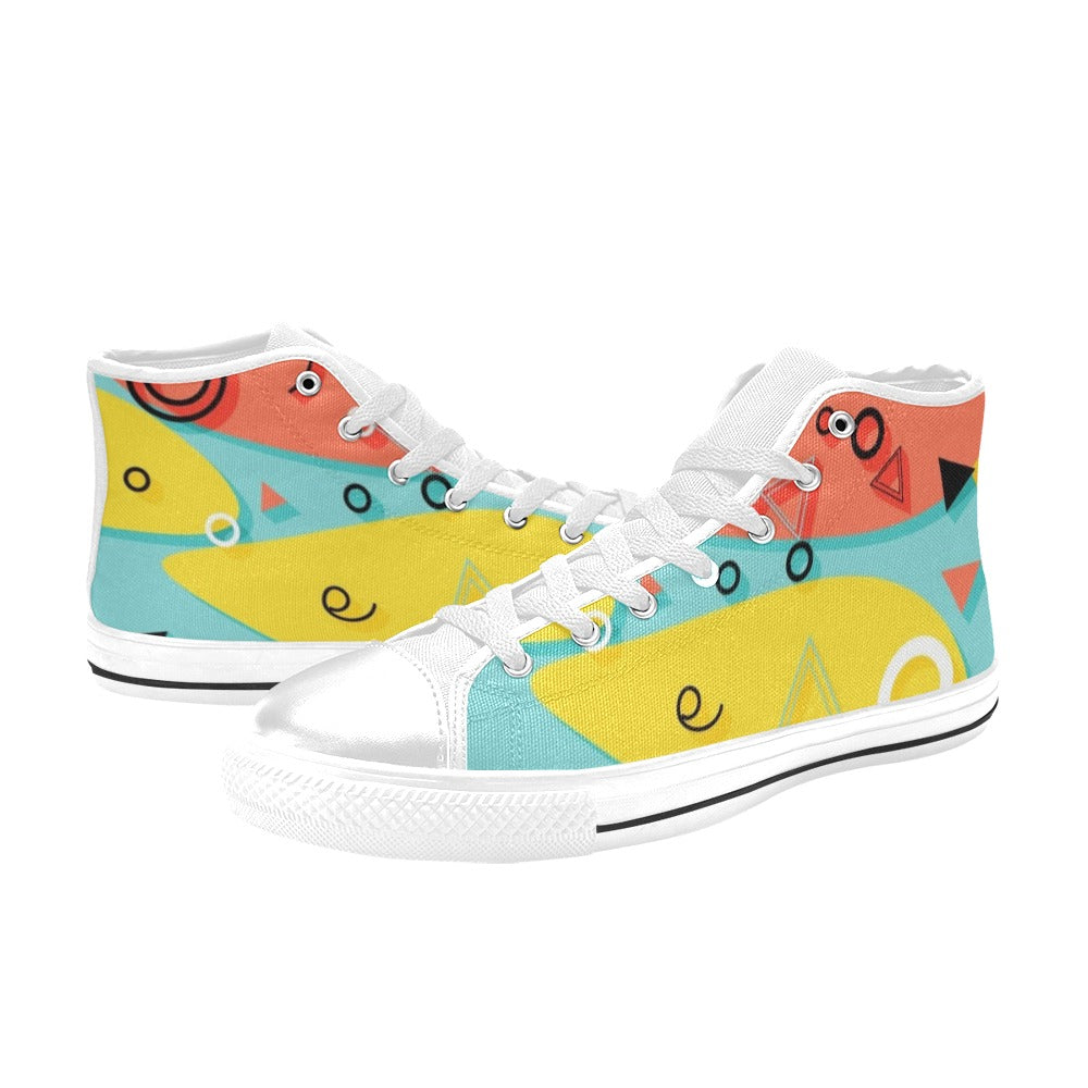 Abstract 80's - Kids' High Top Canvas Shoes Kids High Top Canvas Shoes Printed Offshore Retro