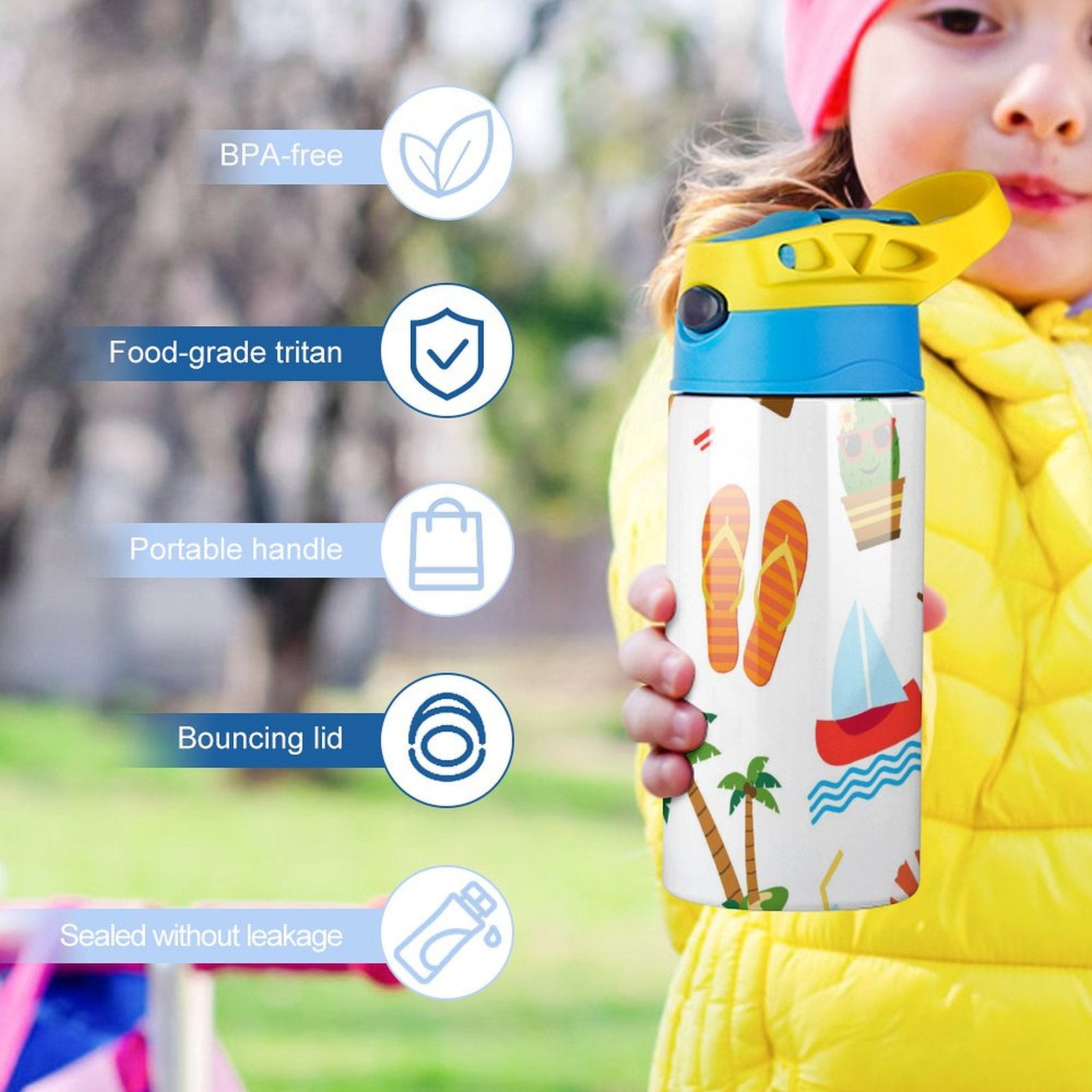 Beach Time - Little Kids Water Bottle Little Kids Water Bottle Printed Offshore Summer