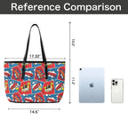 Comic Book - Leather Tote Bag-Large