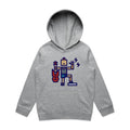 Rock And Roll - Kids Hoodie Grey Marle Kids Hoodie Printed In Australia