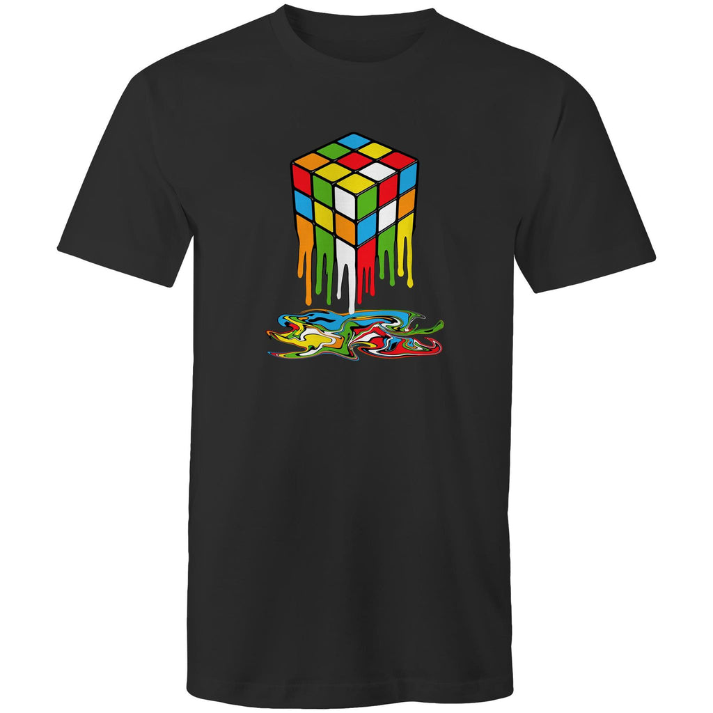 Melting Game Cube - Mens T-Shirt Black Mens T-shirt Games