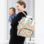 Bright Painted Tropical Multi-Function Backpack, Nappy / Diaper Bag Multi-function Backpack, Nappy / Diaper Bag Plants Printed Offshore