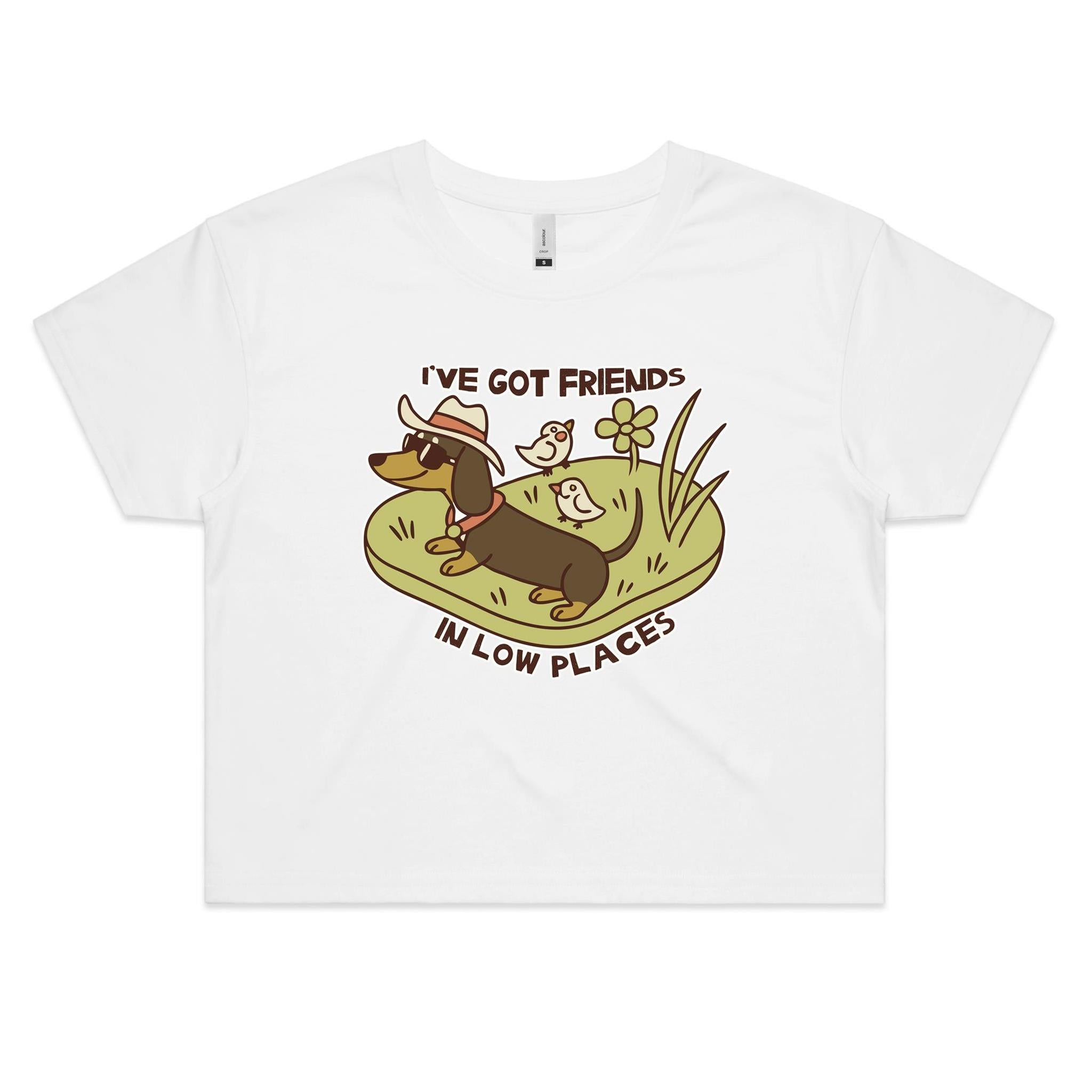 Dachshund Friends In Low Places Women's AS Colour Crop Tee